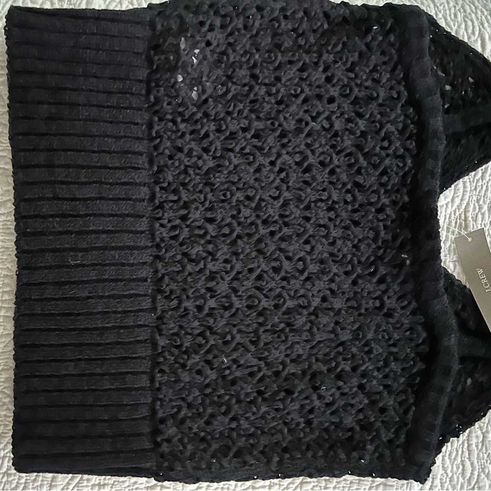 J.Crew new with tags black crocheted top size large - Picture 8 of 12